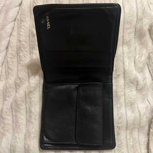CHANEL Black  Caviar Bifold Wallet Mens Womens Unisex Vintage Authentic - Picture 2 of 3
